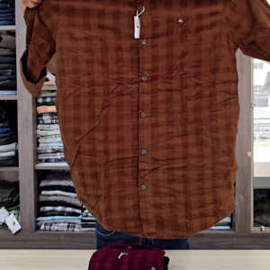 Men Spread Collar Tartan Checked Cotton Slim Fit Casual Shirt