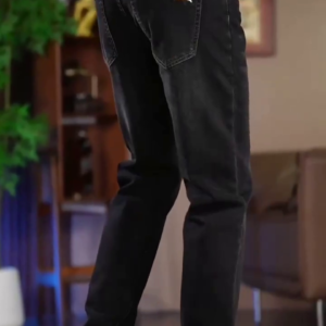 Men Phantom Black Relaxed Fit Stretchable Cotton Jeans