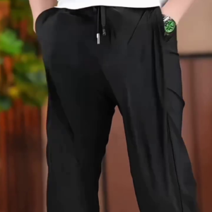 Men Side Slit Relaxed Fit Track Pants